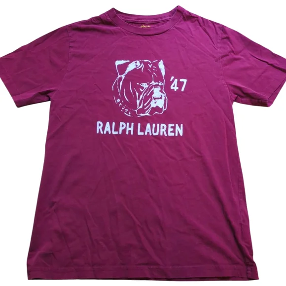 Polo Ralph Lauren Bulldog T-shirt, Graphic Logo Tee, Boys M 10/12, 100% Cotton - Picture 1 of 6